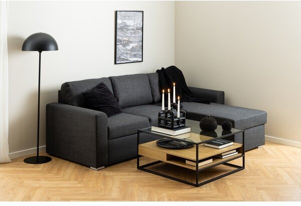 Mizica s stekleno mizno ploščo v naravni barvi 80x80 cm Randolf – Actona
