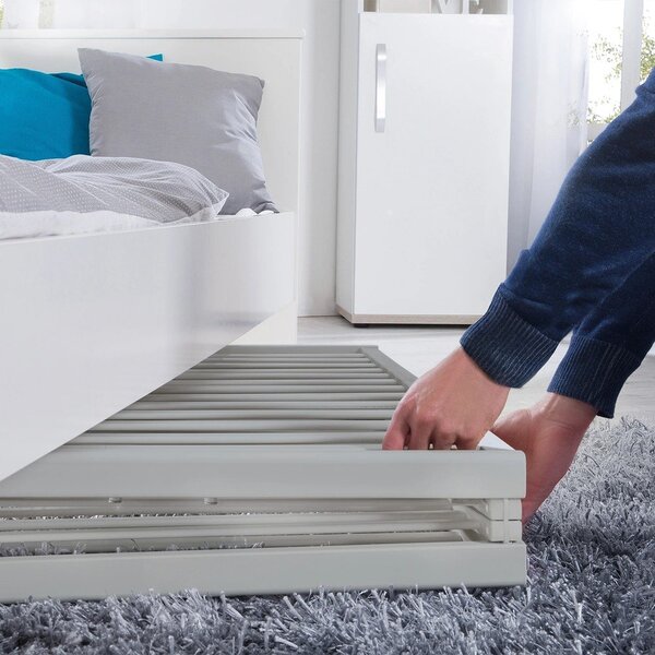 Siva zložljiva otroška posteljica na koleščkih 60x120 cm Fold up – Roba