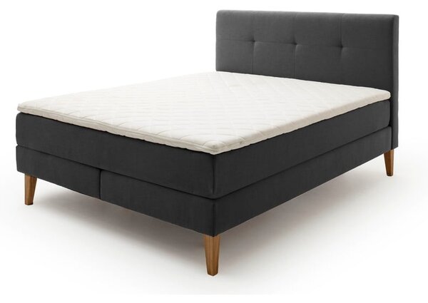 Antracitno siva boxspring postelja 180x200 cm Stockholm – Meise Möbel