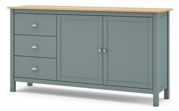 Prašno zelena komoda iz masivnega bora 150x80x40 cm Misti – Marckeric