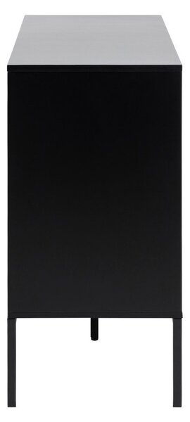 Črna nizka komoda v hrastovem dekorju 120x82 cm Seaford – Actona