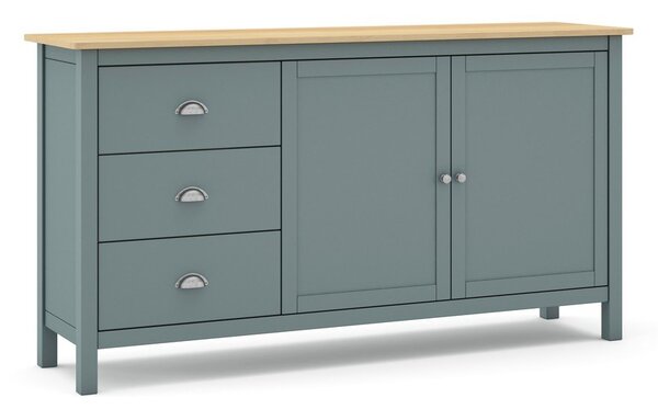 Prašno zelena komoda iz masivnega bora 150x80x40 cm Misti – Marckeric
