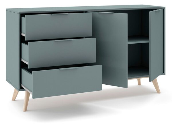 Prašno zelena komoda 140x81x40 cm Pisco – Marckeric