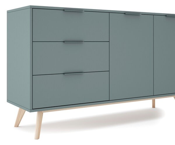 Prašno zelena komoda 140x81x40 cm Pisco – Marckeric