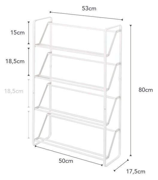 Belo kovinsko stojalo za čevlje Frame – YAMAZAKI