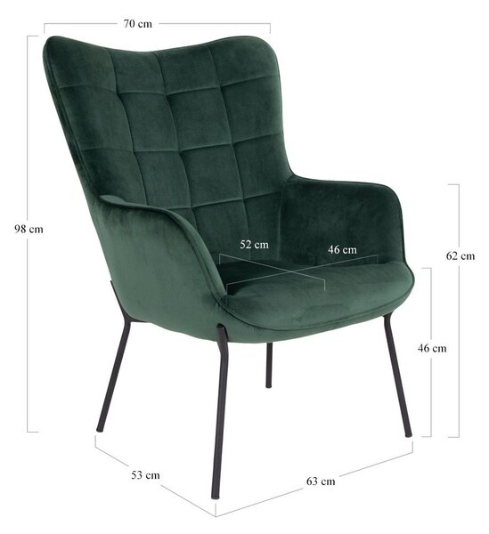 Zelen žameten fotelj Glasgow – Bonami Essentials