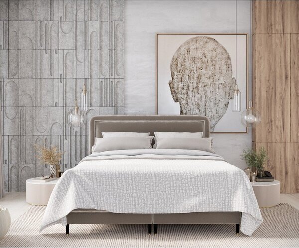 Svetlo rjava boxspring postelja 160x200 cm Dove – Maison de Rêve