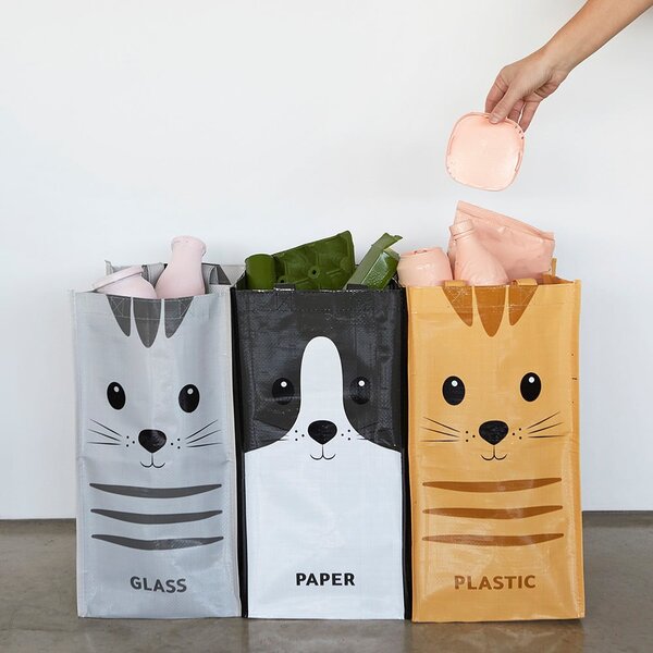 Plastične vrečke za ločevanje odpadkov v kompletu 3 ks 3x20 l Meow – Balvi