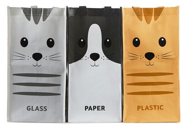 Plastične vrečke za ločevanje odpadkov v kompletu 3 ks 3x20 l Meow – Balvi
