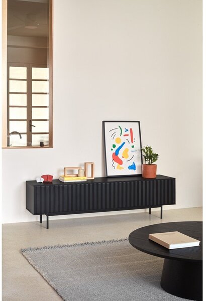 Črna TV omarica 180x52 cm Sierra – Teulat
