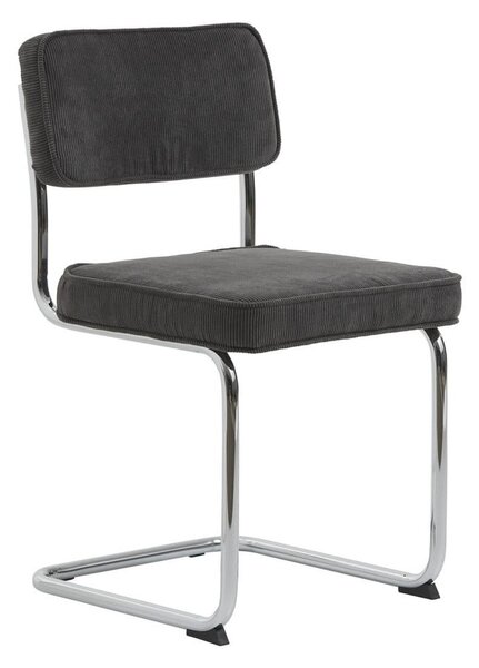 Siv jedilni stol iz rebrastega žameta Rupert – Unique Furniture