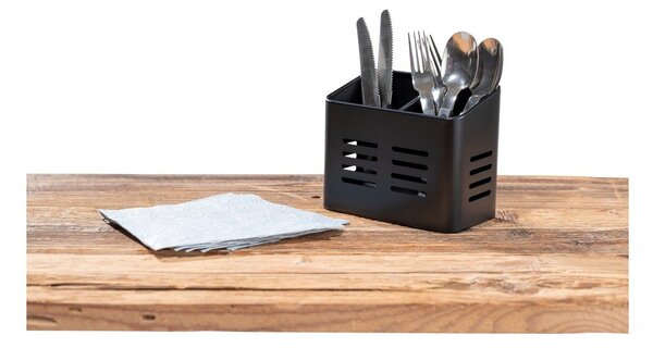 Črno stojalo za jedilni pribor Wenko Black Outdoor Kitchen Baco
