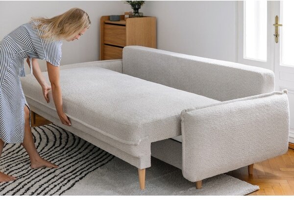 Rdeča raztegljiva sedežna garnitura iz tkanine bouclé 215 cm Patti – Bonami Selection