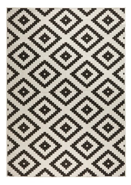 Črno-kremasta zunanja preproga NORTHRUGS Malta, 80 x 150 cm
