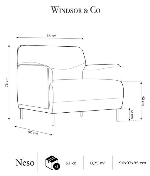 Bež fotelj Windsor & Co Sofas Neso