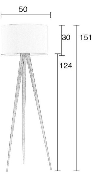 Bela talna svetilka Zuiver Tripod Wood, ø 50 cm