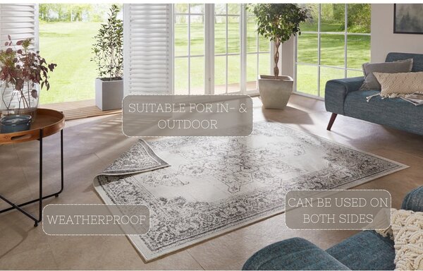 Sivo-krem zunanja preproga NORTHRUGS Borbon, 120 x 170 cm