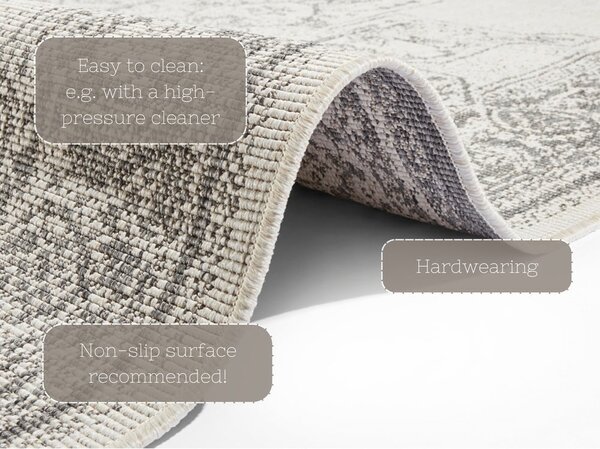 Sivo-krem zunanja preproga NORTHRUGS Borbon, 120 x 170 cm