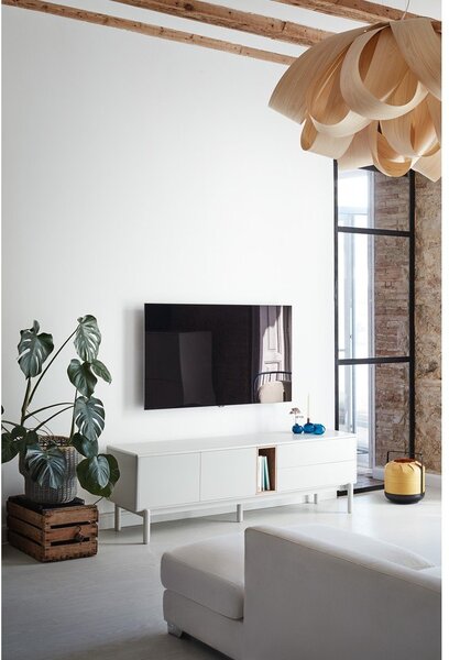 Kremno bela TV omarica 180x56x40 cm Corvo – Teulat