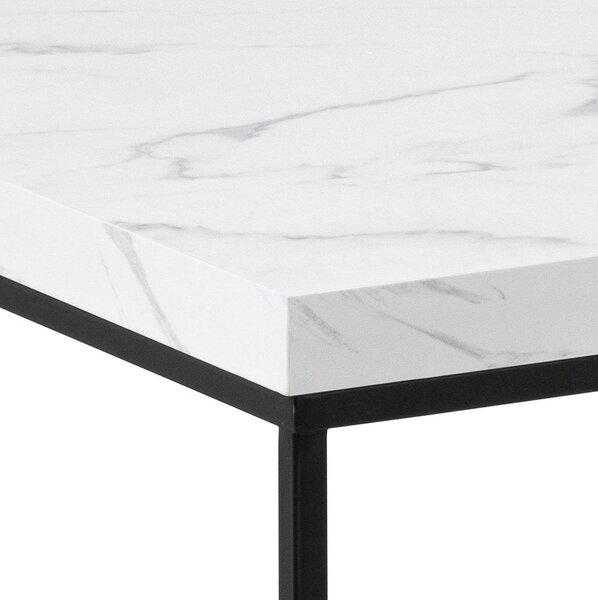 Bela mizica z mizno ploščo v marmornem dekorju 55x110 cm Barossa – Actona