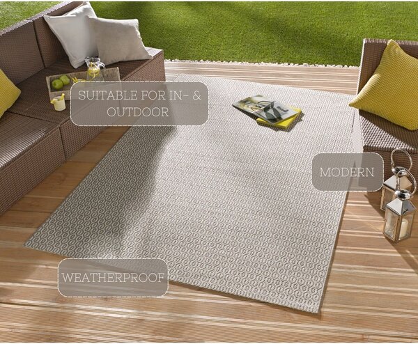 Siva zunanja preproga NORTHRUGS Coin, 80 x 150 cm
