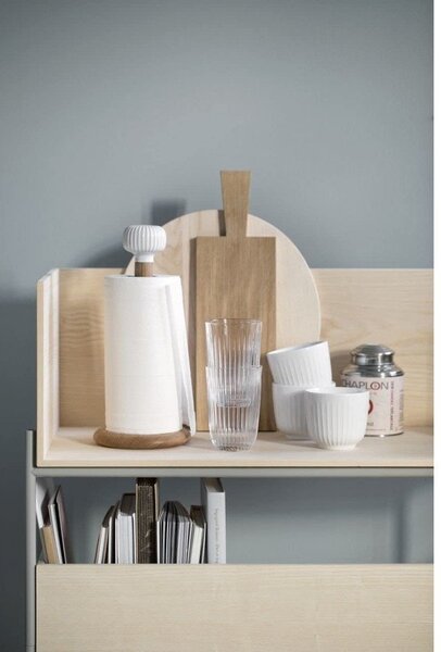 Stojalo za papirnate brisače iz hrastovega lesa z detajli iz belega porcelana Kähler Design Hammershoi