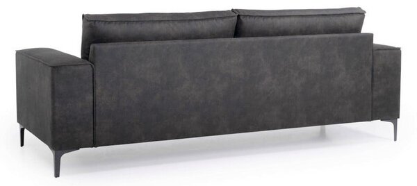 Antracitno siva sedežna garnitura iz imitacije usnja 224 cm Copenhagen – Scandic