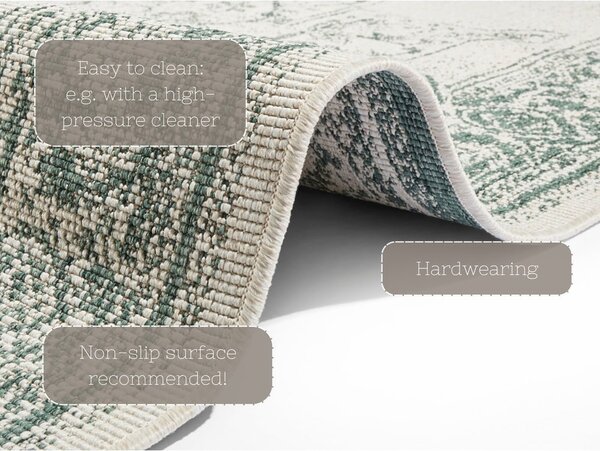 Zeleno-krem zunanja preproga NORTHRUGS Borbon, 160 x 230 cm