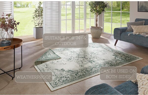 Zeleno-krem zunanja preproga NORTHRUGS Borbon, 160 x 230 cm
