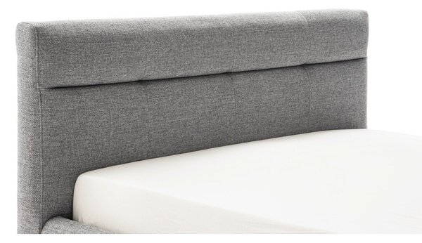 Siva oblazinjena zakonska postelja s prostorom za shranjevanje z letvenim dnom 160x200 cm Lotte – Meise Möbel