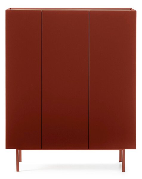 Rdeča visoka komoda v hrastovem dekorju 95x120 cm Arista – Teulat