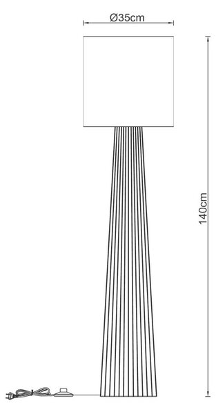 Mömax Stoječa Svetilka Mozu, Rjava, Bela, Ca. 35/140 Cm
