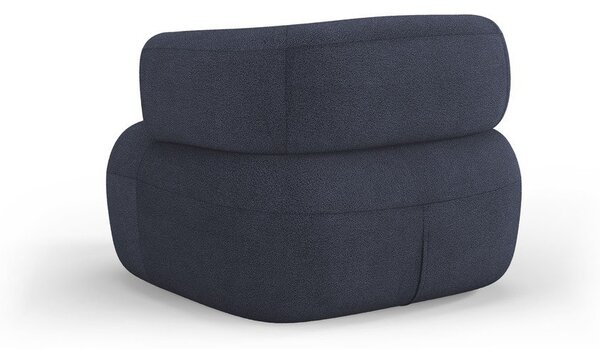 Temno moder fotelj iz tkanine bouclé Jenny – Micadoni Home