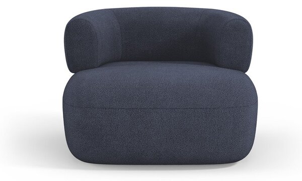 Temno moder fotelj iz tkanine bouclé Jenny – Micadoni Home