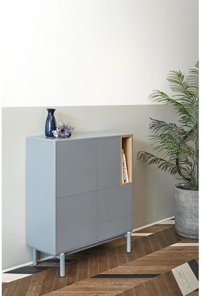 Modra/siva visoka komoda 100x120 cm Corvo – Teulat