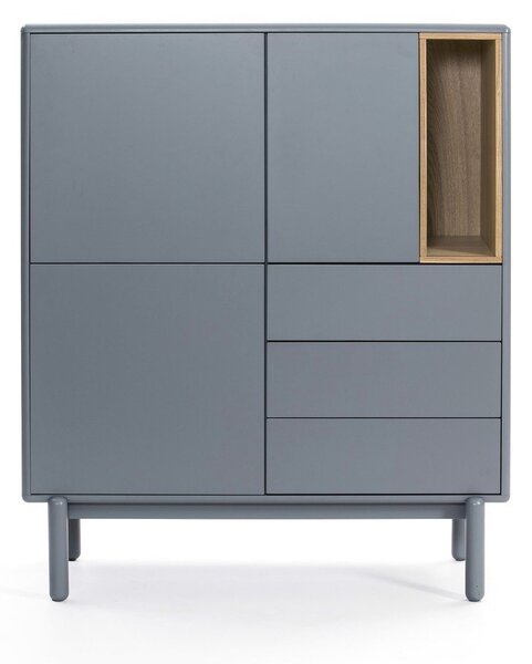 Modra/siva visoka komoda 100x120 cm Corvo – Teulat
