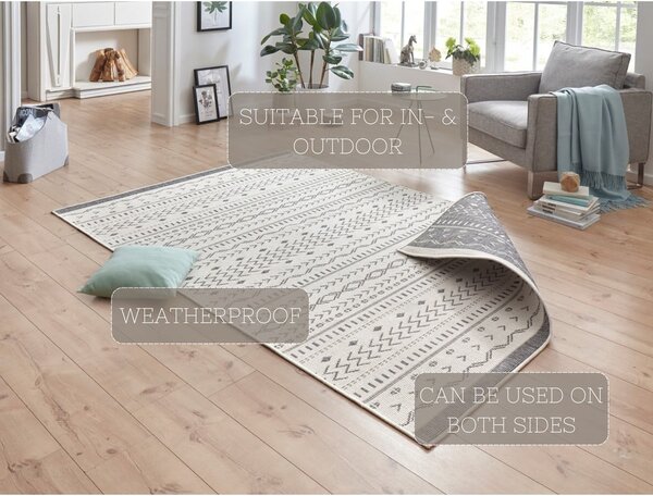 Sivo-krem zunanja preproga NORTHRUGS Kuba, 150 x 80 cm