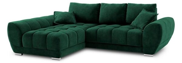 Zelena aztegljiva sedežna garnitura z žametnim oblazinjenjem Windsor & Co Sofas Nuage , levi kot