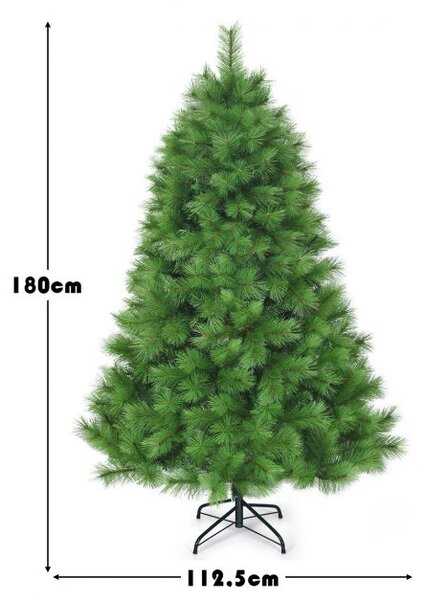 180 cm umetno božično drevo, PVC iglice, s kovinskim stojalom, zeleno