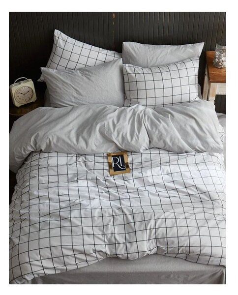 Bela posteljnina za zakonsko posteljo/podaljšana z rjuho/4-delna 200x220 cm Geometric – Mila Home