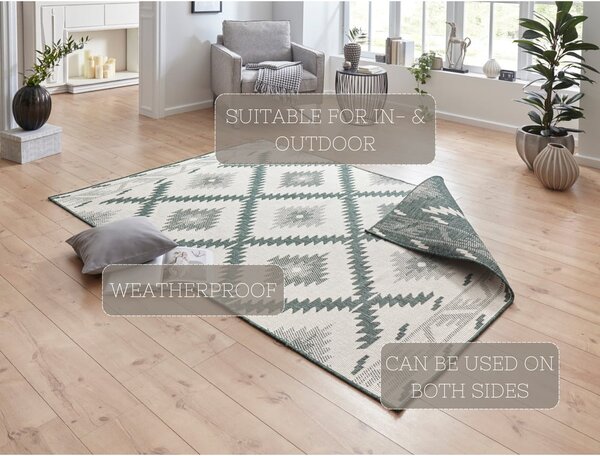 Zeleno-bež zunanja preproga NORTHRUGS Malibu, 170 x 120 cm