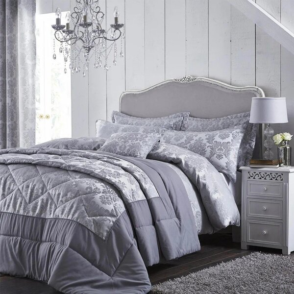 Siva posteljnina Catherine Lansfield Jacquard, 135 x 200 cm