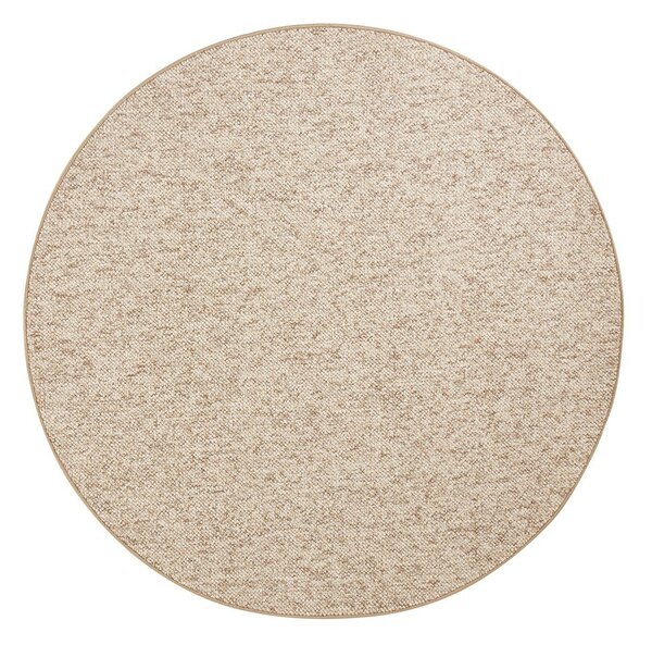 Svetlo rjava okrogla preproga ø 200 cm Wolly – BT Carpet