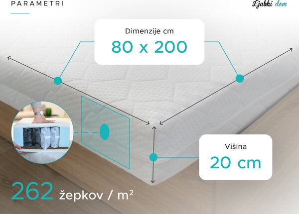 Kokosova vzmetnica COCO MAXI 20 cm 80 x 200 cm Zaščita vzmetnice: BREZ zaščite vzmetnice