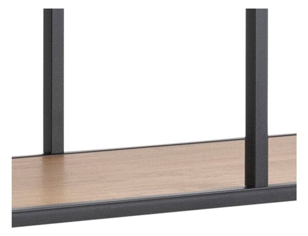 Črn regal v hrastovem dekorju 135x185 cm Seaford – Actona