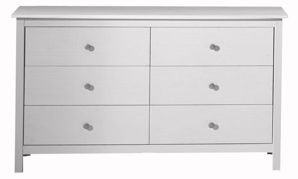 Bela nizka komoda iz masivnega bora 130x80 cm Berna – Marckeric