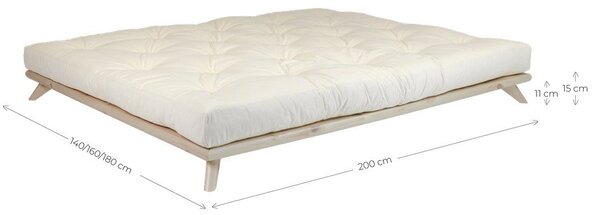 Zakonska postelja iz borovega lesa z letvenim dnom Karup Design Senza Bed Natural, 180 x 200 cm