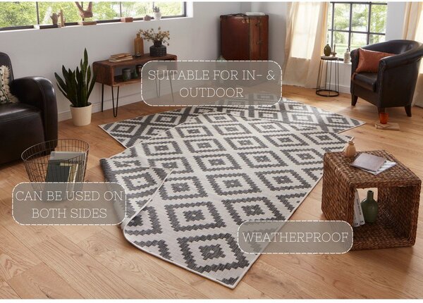 Siva zunanja preproga NORTHRUGS Malta, 120 x 170 cm