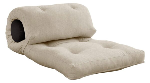 Sivo-bež futonska vzmetnica 70x200 cm Wrap Linen Beige/Dark Grey – Karup Design