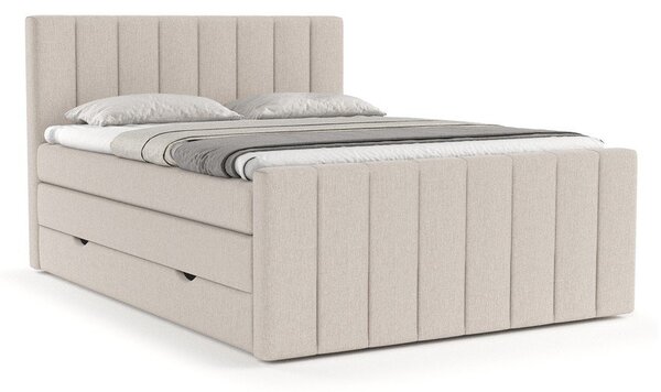Bež boxspring postelja s prostorom za shranjevanje 200x200 cm Ruby – Maison de Rêve